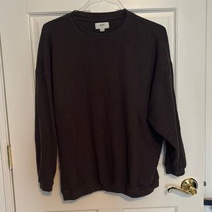 Aerie Oversized Waffle print crew neck long sleeve